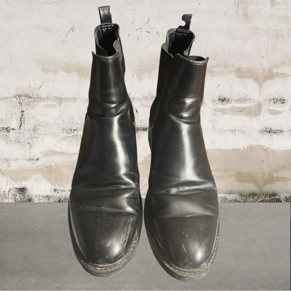 Zara Women's Low Heeled Ankle Boots with Trim Size 39 (US 8)